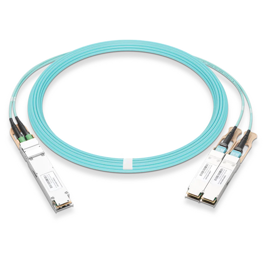 NVIDIA/Mellanox MFA7U10-H003-FLT Compatible AOC 3m (10ft) 400Gb/s OSFP to 2x200Gb/s QSFP56 InfiniBand HDR Active Optical Splitter Cable (Flat top, 850nm, MMF, LSZH) SFPS