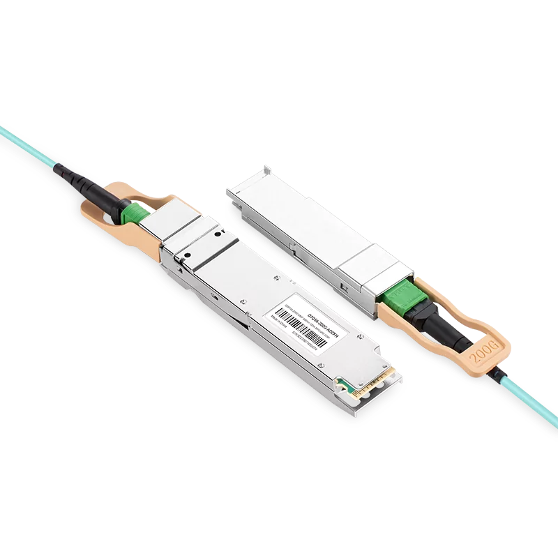 NVIDIA/Mellanox Compatible AOC 10m (33ft) 200Gb/s OSFP to 200Gb/s QSFP56 InfiniBand HDR Active Optical Cable (Flat top, 850nm, MMF, LSZH) SFPS