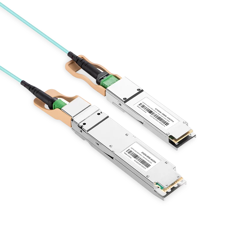 NVIDIA/Mellanox Compatible AOC 5m (16ft) 200Gb/s OSFP to 200Gb/s QSFP56 InfiniBand HDR Active Optical Cable (Flat top, 850nm, MMF, LSZH) SFPS