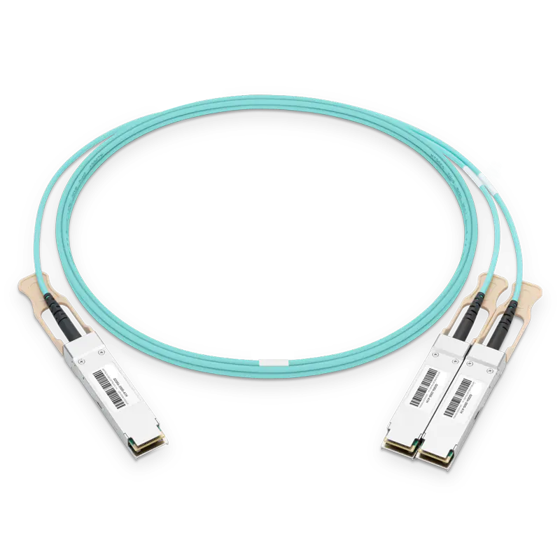 NVIDIA/Mellanox MFS1S50-V010E Compatible AOC 10m (33ft) Ethernet 200GbE to 2x100GbE QSFP56 Active Optical Splitter Cable SFPS