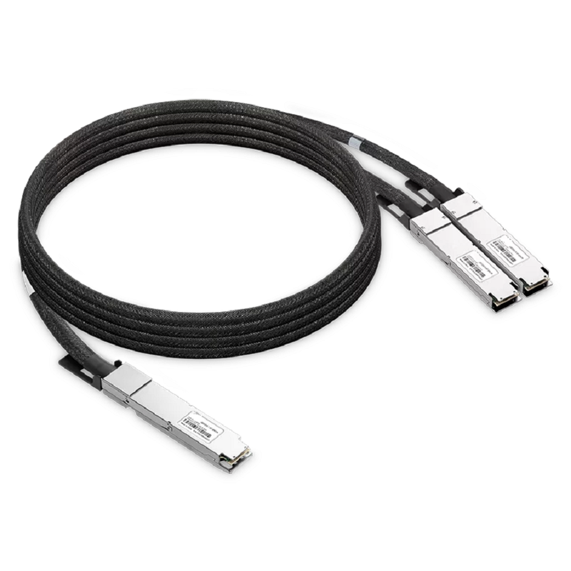 NVIDIA/Mellanox Compatible ACC 1m (3ft) Twin-port 2x400Gb/s OSFP Finned Top to 2x400Gb/s OSFP Flat Top InfiniBand NDR Active Copper Splitter Cable SFPS