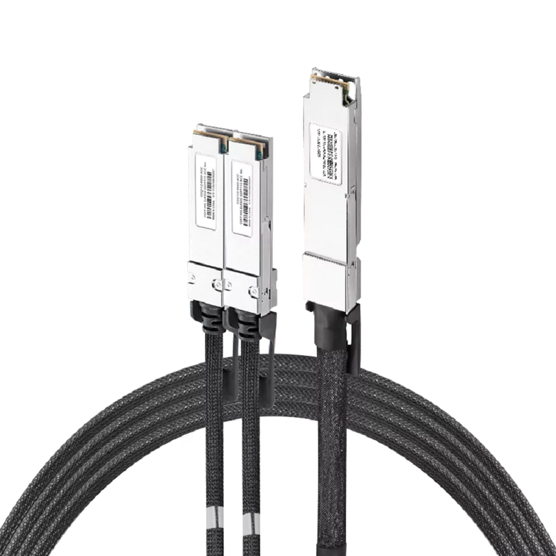 Cisco Compatible ACC 4m (13ft) Twin-port 2x400Gb/s OSFP Finned Top to 2x400Gb/s QSFP112 Flat Top Active Copper Splitter Cable SFPS
