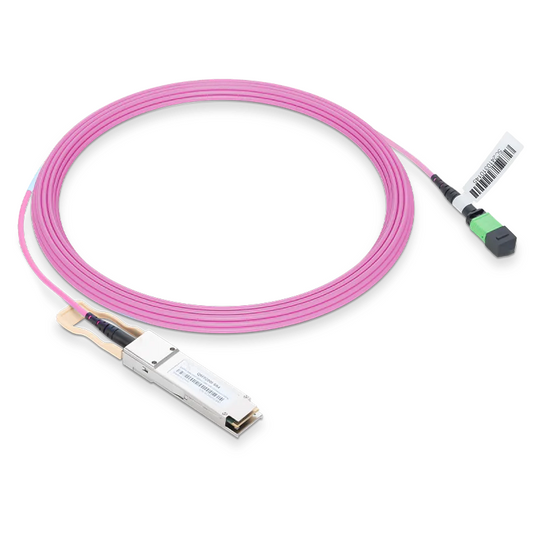 Generic Compatible 200GBASE-SR4 QSFP56 PAM4 850nm 100m DOM IB and Ethernet Liquid/Immersion Cooling Transceiver for MMF with 3m MPO-12/APC OM4 Erika Violet/Magenta Female Type A Pigtail SFPS