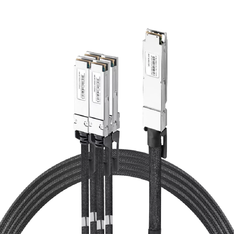 NVIDIA/Mellanox Compatible ACC 2m (7ft) Twin-port 2x400Gb/s OSFP Finned Top to 4x200Gb/s QSFP112 Flat Top Active Copper Splitter Cable SFPS