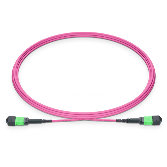 10m (33ft) MPO-16 APC (Female) to MPO-16 APC (Female) 16 Fibers Multimode (OM4) Jumper, Type B, LSZH, 3.0mm, Max IL ≤ 0.35dB, Magenta SFPS