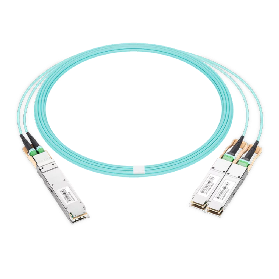 NVIDIA/Mellanox MFA7U10-H050 Compatible AOC 50m (164ft) 400Gb/s OSFP to 2x200Gb/s QSFP56 InfiniBand HDR Active Optical Splitter Cable (Finned Top, 850nm, MMF, LSZH) SFPS