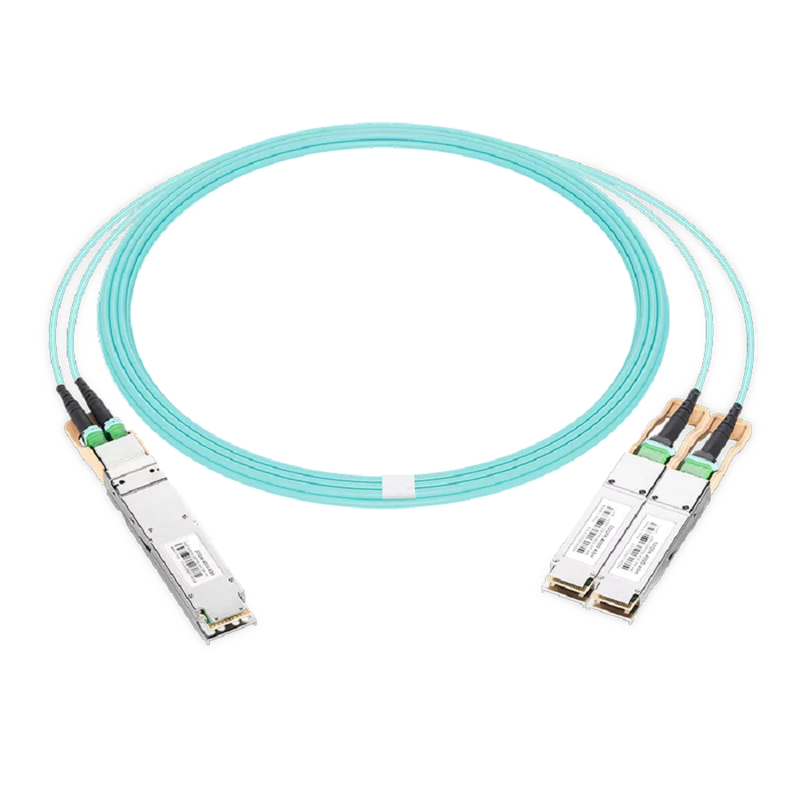 NVIDIA/Mellanox MFA7U10-H005 Compatible AOC 5m (16ft) 400Gb/s OSFP to 2x200Gb/s QSFP56 InfiniBand HDR Active Optical Splitter Cable (Finned Top, 850nm, MMF, LSZH) SFPS