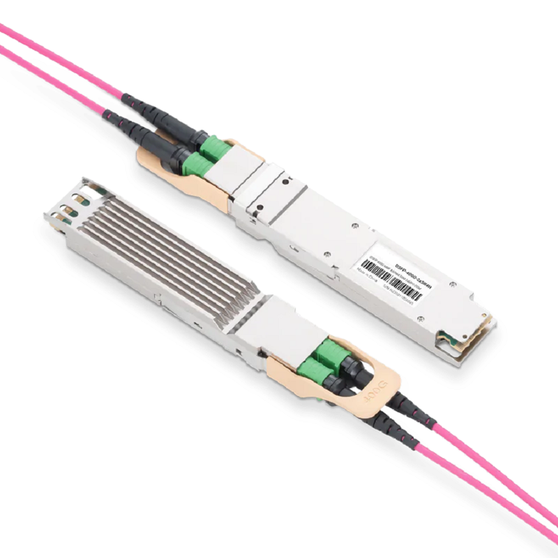 NVIDIA/Mellanox Compatible 400G OSFP 2×SR4 850nm 50m Dual MTP/MPO-12 APC MMF InfiniBand HDR Finned Top Optical Transceiver Module SFPS