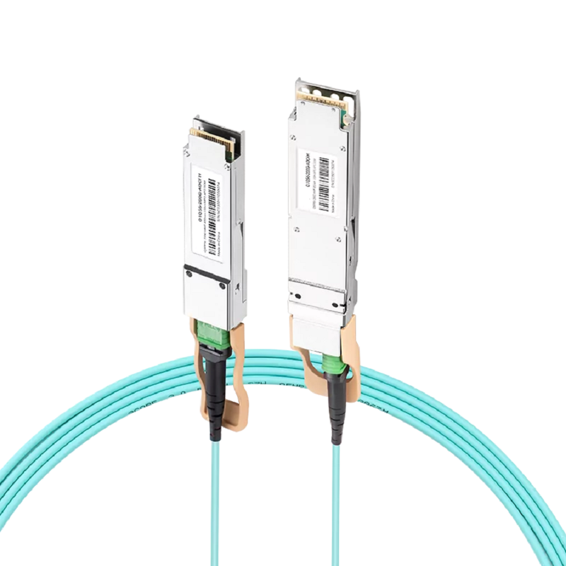 NVIDIA/Mellanox Compatible AOC 30m (98ft) 200Gb/s OSFP to 200Gb/s QSFP56 InfiniBand HDR Active Optical Cable (Flat top, 850nm, MMF, LSZH) SFPS